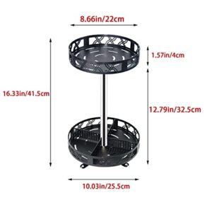 AIWFL 2 Tier Lazy Susan Turntable Spice Rack 360° Rotating Storage Rack Seasoning Rack for Kitchen Closet Cabinet Bathroom Countertop