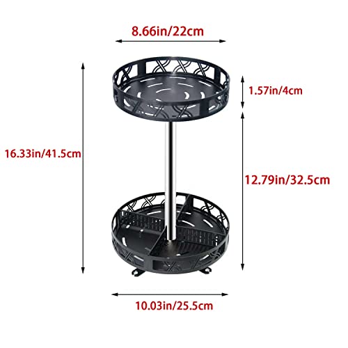 AIWFL 2 Tier Lazy Susan Turntable Spice Rack 360° Rotating Storage Rack Seasoning Rack for Kitchen Closet Cabinet Bathroom Countertop