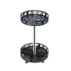 AIWFL 2 Tier Lazy Susan Turntable Spice Rack 360° Rotating Storage Rack Seasoning Rack for Kitchen Closet Cabinet Bathroom Countertop