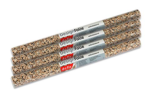 d-c-fix 346-0181-4PK Decorative Self-Adhesive Film, Brown Granite, 17" x 78" Roll, 4-Pack