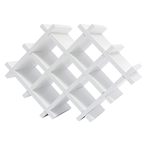 WINUS Wine Holder Rack, Wall Mounted Wine Bottle Display Rack Storage Holder Winery Wall Hanging Home Wine Cellar Rack Beer Wall Decoration Rack, Bottle Glass Holder Shelves (5-Piece Set White)