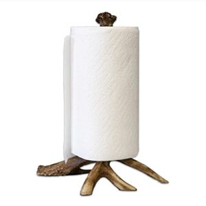 mountain mikes – antler paper towel holder- decor inspired by the great outdoors – durable replicated deer antlers – easy installation – fits traditional paper towel rolls