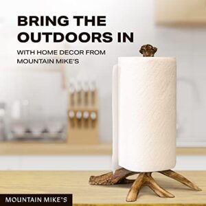 Mountain Mikes - Antler Paper Towel Holder- Decor Inspired by The Great Outdoors - Durable Replicated Deer Antlers - Easy Installation - Fits Traditional Paper Towel Rolls