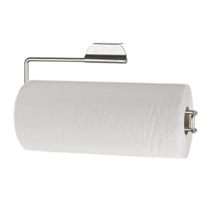 over-the-cabinet paper towel holder for kitchen (satin nickel), by home basics | steel paper towel holder for cabinet door
