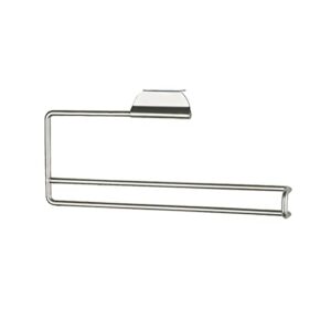 Over-The-Cabinet Paper Towel Holder For Kitchen (Satin Nickel), By Home Basics | Steel Paper Towel Holder For Cabinet Door