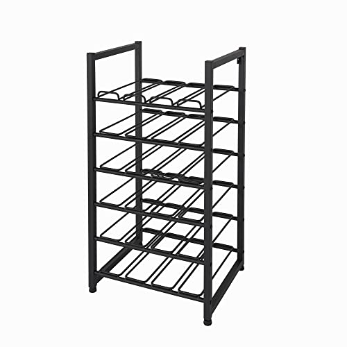 neatfreak Freestanding Wine Rack Stackable Bottle Holder for Up to 24 Wine Bottles - Industrial Kitchen Storage Bottle Display Stand - Matte Black Metal Construction - 16.5 x 13.5 x 31.6in