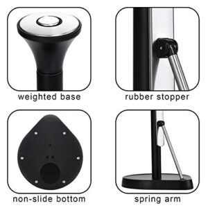 Single Tear Paper Towel Holder Countertop, Hystun Standing Paper Towel Holder Stainless Steel Tension Arm Paper Towel Holder Easy to Tear Paper Roll Dispenser Stand for Kitchen Countertop & Bathroom