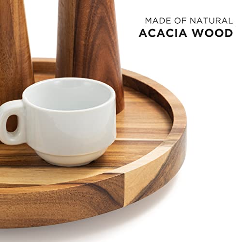 Oyydecor Acacia Wood Lazy Susan Organizer, 10 Inch Lazy Susan Turntable for Cabinet, Countertop, Pantry Organization and Storage, Kitchen Spice Rack (2 Pack)