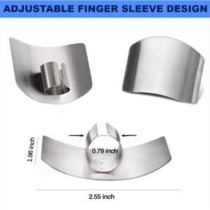 6 Pcs Finetaur ​Finger Guards for Cutting, Finger Protector for Cutting Food, Stainless Steel Finger Guard for Cutting Vegetables, Finger Protectors for Dicing and Slicing (Single Finger)