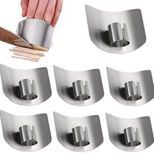 6 Pcs Finetaur ​Finger Guards for Cutting, Finger Protector for Cutting Food, Stainless Steel Finger Guard for Cutting Vegetables, Finger Protectors for Dicing and Slicing (Single Finger)