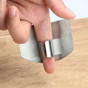 6 Pcs Finetaur ​Finger Guards for Cutting, Finger Protector for Cutting Food, Stainless Steel Finger Guard for Cutting Vegetables, Finger Protectors for Dicing and Slicing (Single Finger)