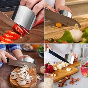 6 Pcs Finetaur ​Finger Guards for Cutting, Finger Protector for Cutting Food, Stainless Steel Finger Guard for Cutting Vegetables, Finger Protectors for Dicing and Slicing (Single Finger)