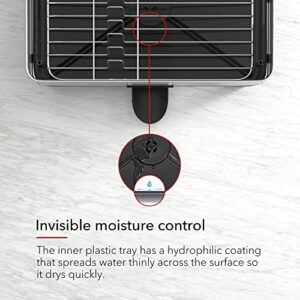 niffgaff Dish Drying Rack with Automatic Drainage System, Fingerprint-Proof Stainless Steel 304 Frame, A1908S-1