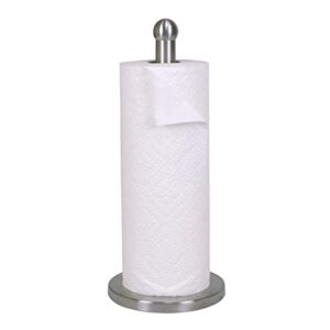 home basics free-standing stainless steel paper towel holder with weighted base, silver
