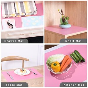 Rxemohesuoh Original Non-slip Drawer and Shelf Liner,Eco-friendly Materials,Non Adhesive,Powerful Grip,Soft cut,Durable and Reusable,17.5IN x 20FT Roll,For Drawers,Shelves,Cabinets,Tables,Kitchen,Pink