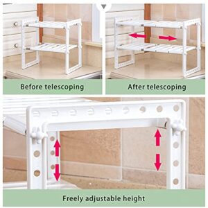 MineSign Under Sink Organizer 2-Tier Expandable Cabinet Shelf with 10 Removable Panels for Kitchen Bathroom Storage,Expand from 19.8 to 27.5 Inches