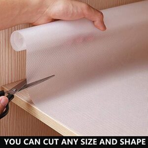 Shelf Liners for Kitchen Drawers -12 x 59 Inch, Non Adhesive Cabinet and Drawer Liner, Waterproof Liners for Drawers and Cabinets, Shelves, Cupboard, Refrigerator-White