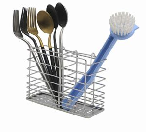 kaileyouxiangongsi utensil drying rack/chopsticks/spoon/fork/knife drainer basket flatware storage drainer,2 divided compartments, sturdy 304 stainless steel, rust proof