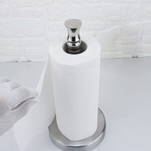 shozon Paper Towel Holder Free-Standing, Kitchen Roll Holders Table Countertop Stainless Steel Paper Roll Holder, Silver