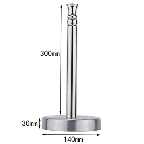 shozon Paper Towel Holder Free-Standing, Kitchen Roll Holders Table Countertop Stainless Steel Paper Roll Holder, Silver