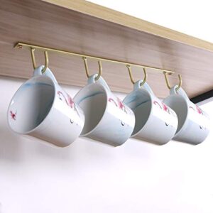 Fvstar 3pcs Mug Rack Under Cabinet,Mugs Holder Under Shelf,Coffee Mugs Hooks Under Cabinet,Coffee Cups Hanging Racks,Organizer Display Hooks for Mugs,Coffee Cups and Kitchen Utensils,Black