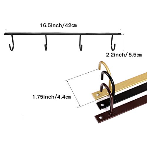 Fvstar 3pcs Mug Rack Under Cabinet,Mugs Holder Under Shelf,Coffee Mugs Hooks Under Cabinet,Coffee Cups Hanging Racks,Organizer Display Hooks for Mugs,Coffee Cups and Kitchen Utensils,Black