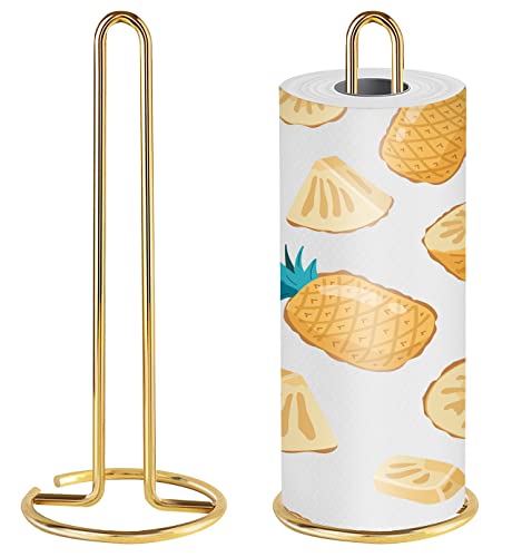 Supkiir Gold Paper Towel Holder, Standing Paper Towel Rack for Kitchen Counter, Bathroom Sink