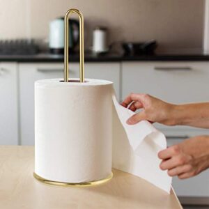 Supkiir Gold Paper Towel Holder, Standing Paper Towel Rack for Kitchen Counter, Bathroom Sink