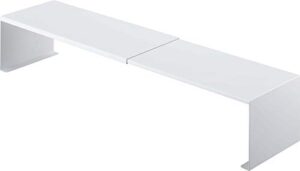 yamazaki home expandable platform riser-storage shelf organizer rack, one size, white