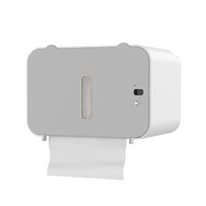 automatic touchless toilet paper dispenser, household intelligent induction punch-free toilet paper holder dispenser wall mount paper towel dispenser for kitchen, bathroom, toliet (grey)