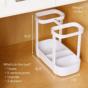 YouCopia SinkSuite Under Sink Cleaning Caddy, 2-Tier Adjustable Cleaning Supplies Organizer with Handle for Kitchen and Bathroom Cabinet Organization and Storage