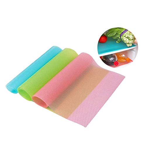 PaWuKi Refrigerator Mats, Washable Waterproof Drawer Table Mats Refrigerator Liners for Cabinets Storage Kitchen and Placemats