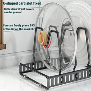 Pot Organizer Rack for Under Cabinet, With 7 Compartments Lid Organizer Pots and Pans, Kitchen Pot Lid Holder Organization for Skillets, Cookware, Cutting Boards, Cookie Sheet, Bakeware, Under Cabinet