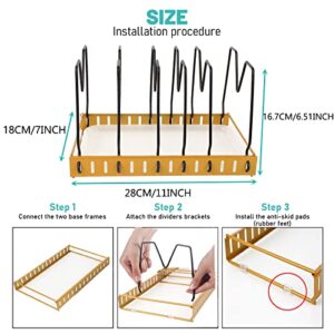 Pot Organizer Rack for Under Cabinet, With 7 Compartments Lid Organizer Pots and Pans, Kitchen Pot Lid Holder Organization for Skillets, Cookware, Cutting Boards, Cookie Sheet, Bakeware, Under Cabinet