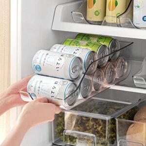 4 Pack Soda Can Organizer for Refrigerator, Can Dispenser Beverage Holder for Pantry, Fridge, Freezer