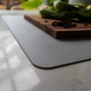 Electric Stove Top Cover by MALLOWA - 27.5" x 19.5" x 2mm Thick, Durable, Heat Resistant, Non-Slip Food Grade Silicone Mat to Protect 24-27" Glass Ceramic Cooktops and Kitchen Benches. (Grey)