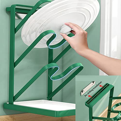 Pot Lid Organizer, Spoon Rest, Knife Rack, Multi-function Pot Lid Pan Cooking Board Spatula Kitchen Utensil Stand Cover Holder, Wall/Door Mounted Cabinet Storage Organizer with Removable Tray