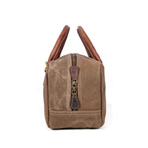 Aaron Leather Goods Canvas Leather Chef Knife Bag with Adjustable/Detachable Shoulder Strap (Seaweed, Canvas)