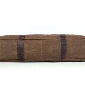 Aaron Leather Goods Canvas Leather Chef Knife Bag with Adjustable/Detachable Shoulder Strap (Seaweed, Canvas)