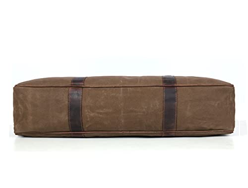 Aaron Leather Goods Canvas Leather Chef Knife Bag with Adjustable/Detachable Shoulder Strap (Seaweed, Canvas)