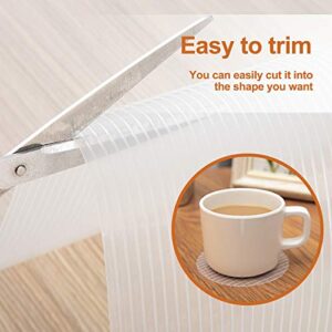 SinhRinh Drawer and Shelf Liner, 17.5IN x 20FT Non Slip Non Adhesive Cabinet Liner for Kitchen and Desk - Clear Ribbed