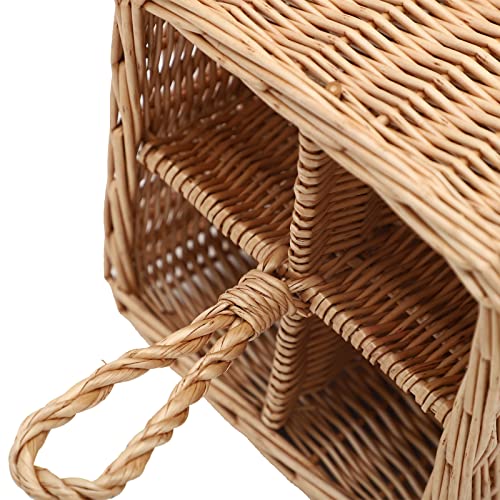 JJSQ Wicker Woven Utensil Caddy Silverware Caddy Flatware Caddy Cutlery Holder for Kitchen Dining Table, Parties - Holds Forks, Knives, Spoons,Serving Utensils