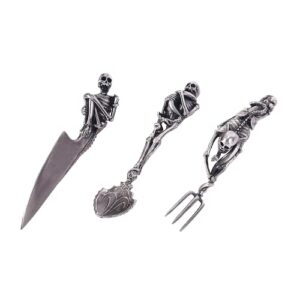 Kitchen79 Handmade Cutlery Set - Premium 3 Stainless Steel Utensils, Including Knife/Fork/Spoon, Cutlery Utensil Set - Badass Silverware Set For Home Kitchen. Gift For Gothic, Skull, Skeleton Lovers