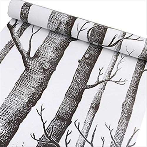 HOYOYO 17.8 x 118 Inches Self-Adhesive Shelf Liner, Self-Adhesive Shelf Liner Dresser Drawer Paper Wall Sticket Home Decoration, Black Tree