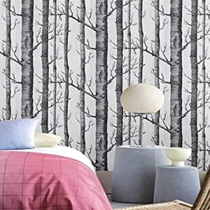 HOYOYO 17.8 x 118 Inches Self-Adhesive Shelf Liner, Self-Adhesive Shelf Liner Dresser Drawer Paper Wall Sticket Home Decoration, Black Tree