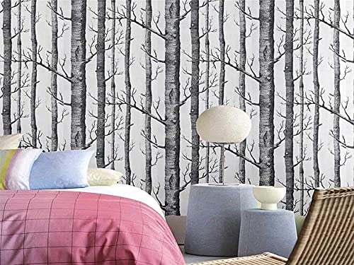 HOYOYO 17.8 x 118 Inches Self-Adhesive Shelf Liner, Self-Adhesive Shelf Liner Dresser Drawer Paper Wall Sticket Home Decoration, Black Tree