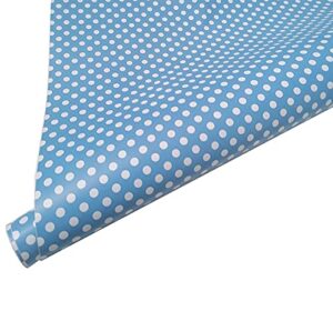 decorative self adhesive blue polka dot contact paper shelf drawer liner cabinets dresser liner furniture sticker wall crafts decal vinyl film 17.7x78.7 inches