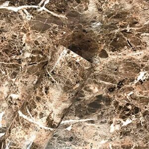 mullsan self adhesive granite look marble gloss film vinyl counter top peel and stick wall decal dark brown 24in by 118in