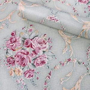 17.7″x393″ self adhesive european style vintage floral shelf liner contact paper for cabinets dresser drawer cupboard door furniture table walls decor removable