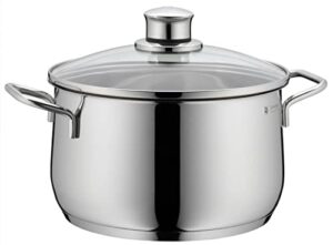 wmf cookware Ø 20 cm approx. 3,7l diadem plus pouring rim glass lid cromargan® stainless steel brushed suitable for all stove tops including induction dishwasher-safe